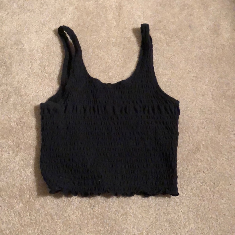 Black cropped tank from hollister
